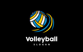 Volleyball Logo Sport Simple Design IllustrationV12