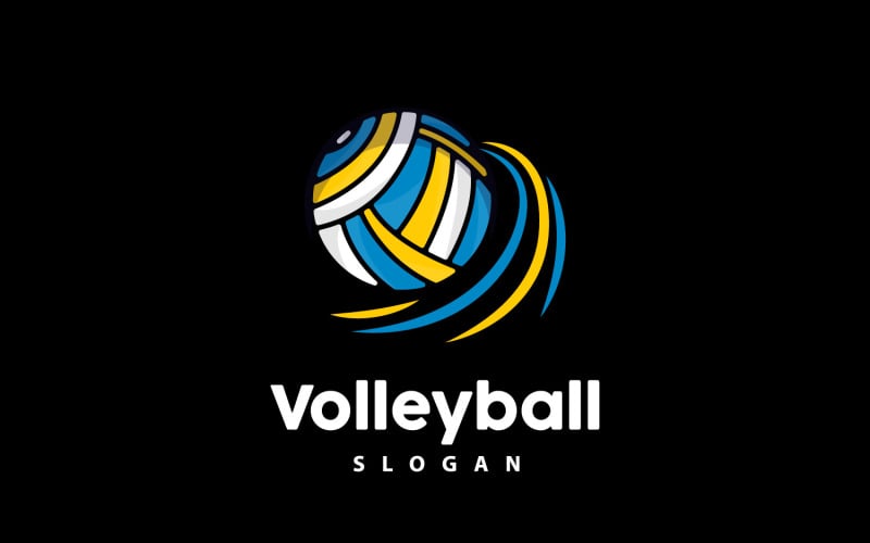 Volleyball Logo Sport Simple Design IllustrationV12 Logo Template