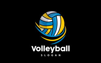Volleyball Logo Sport Simple Design IllustrationV13