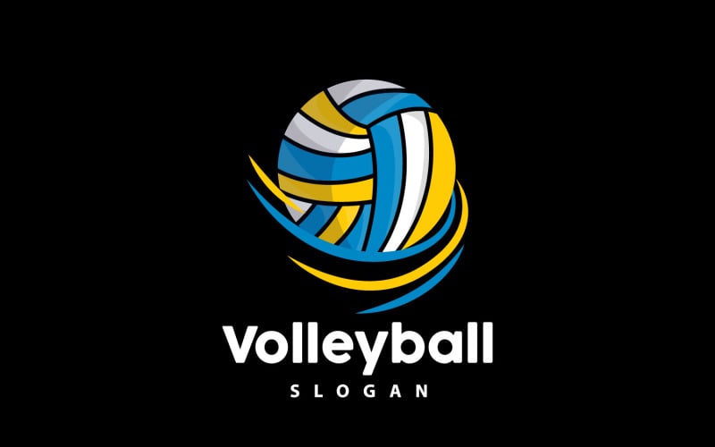 Volleyball Logo Sport Simple Design IllustrationV13 Logo Template