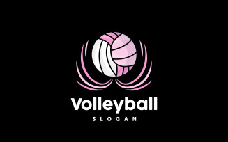 Volleyball Logo Sport Simple Design IllustrationV14
