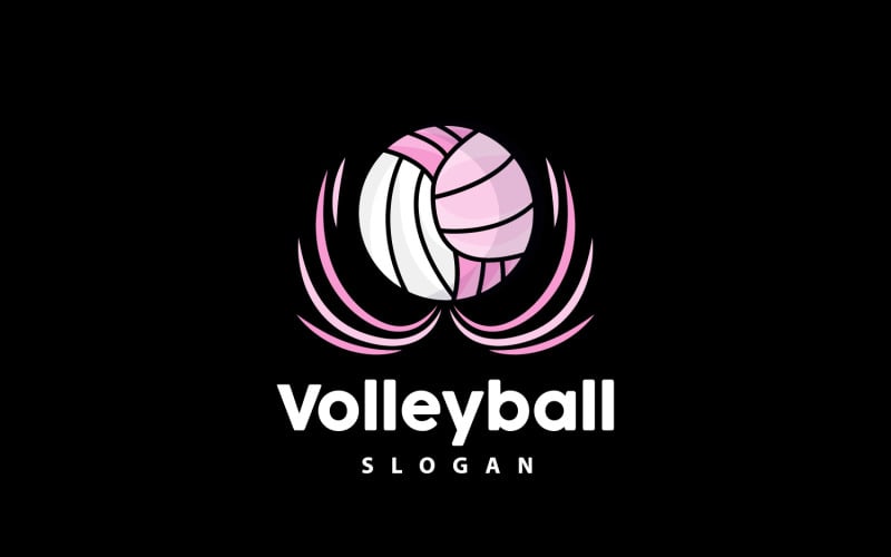 Volleyball Logo Sport Simple Design IllustrationV14 Logo Template