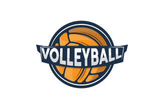 Volleyball Logo Sport Simple Design IllustrationV3