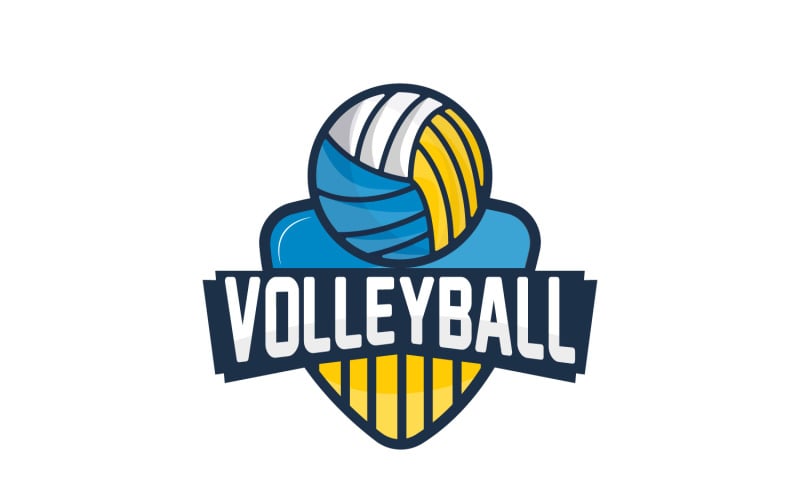 Volleyball Logo Sport Simple Design IllustrationV6 Logo Template