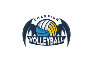Volleyball Logo Sport Simple Design IllustrationV9