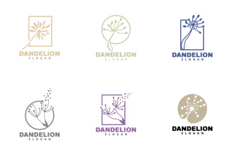 Dandelion Flower Logo Design Simple VectorV4