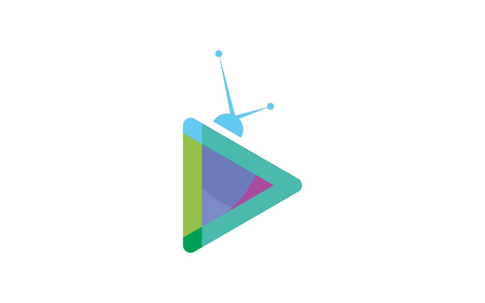 Telewizor logo wektor ilustracja ikona Płaska konstrukcja