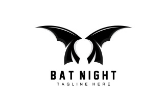 Bat Logo Hanging Bat Animal Vector v2