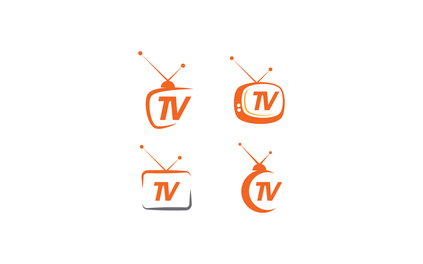 Diseño plano de la ilustración del icono del vector del logotipo de TV
