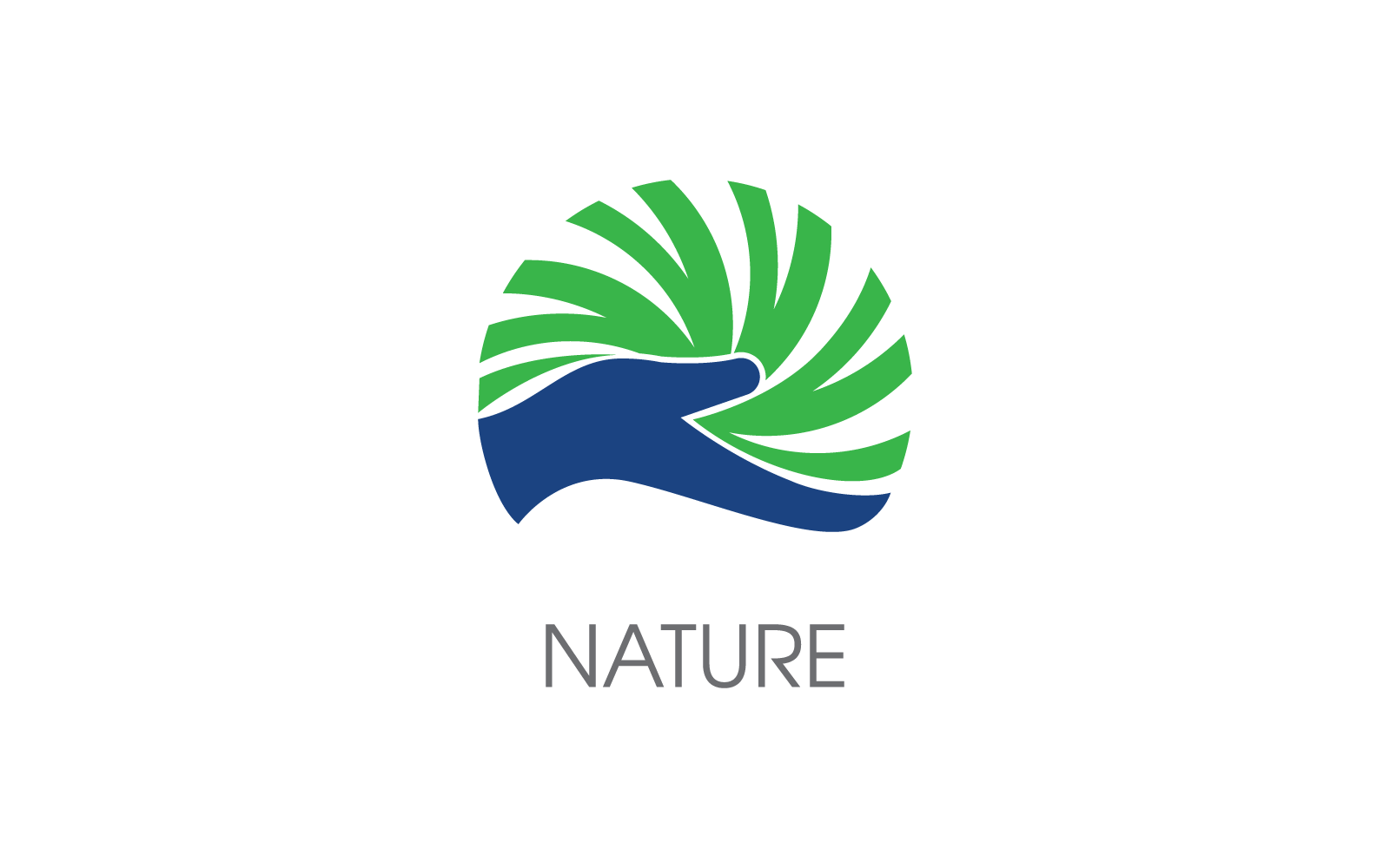 Guarde la ilustración de la mano y la hoja del logotipo de la ecología de la naturaleza