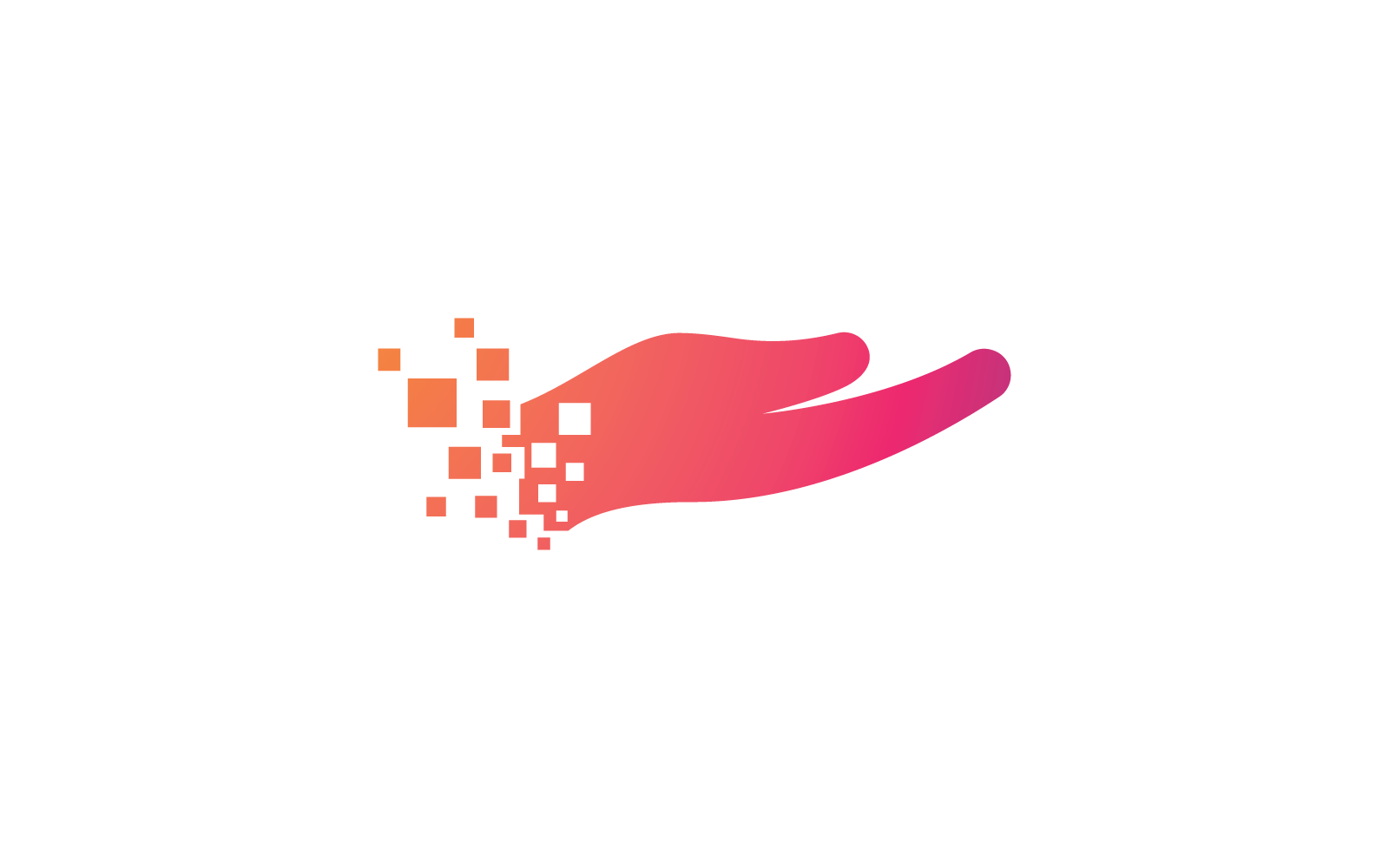 Hand pixel art logo illustration vector design