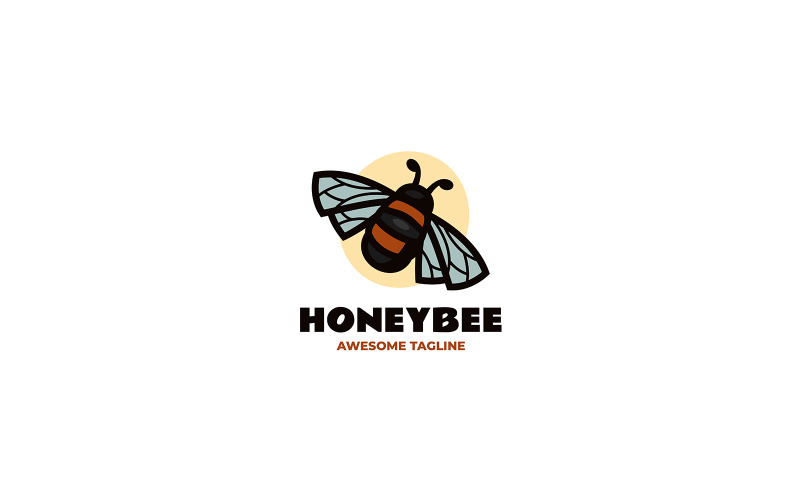 Honey Bee Simple Mascot Logo 2 Logo Template