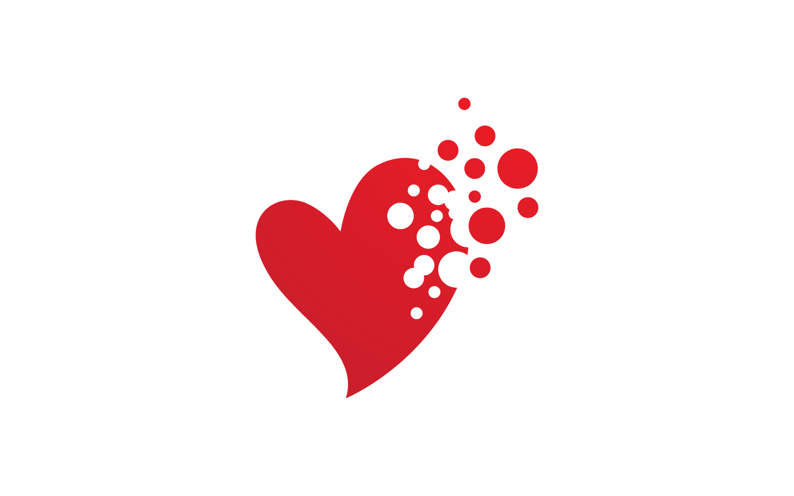 Liebeslogo und Symbolvektorillustration, flaches Design