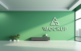 Light green wall indoor logo mockup