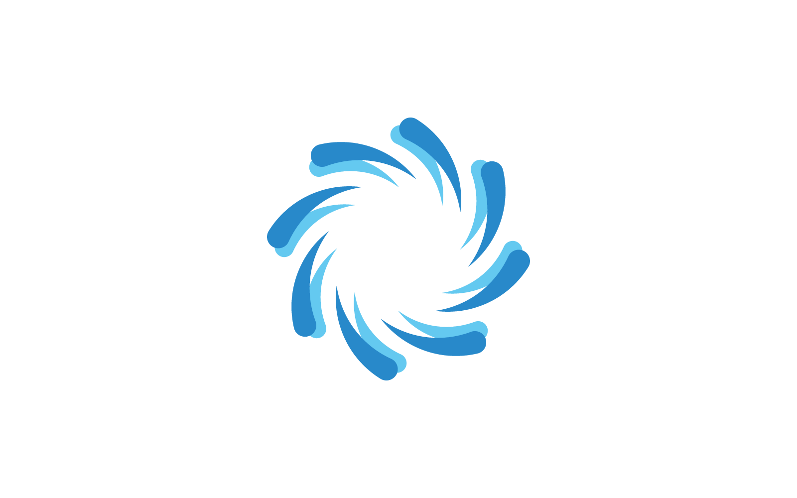 Logotipo da empresa, vórtice, onda e ícone de design espiral