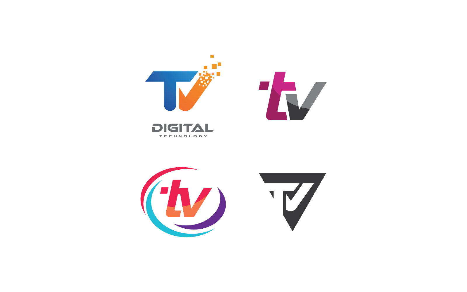 Modello di design piatto con logo vettoriale icona TV
