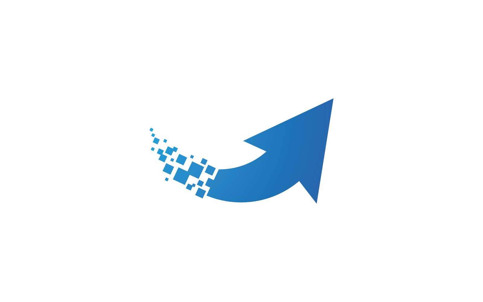 Pixel arrow technology logo illustration