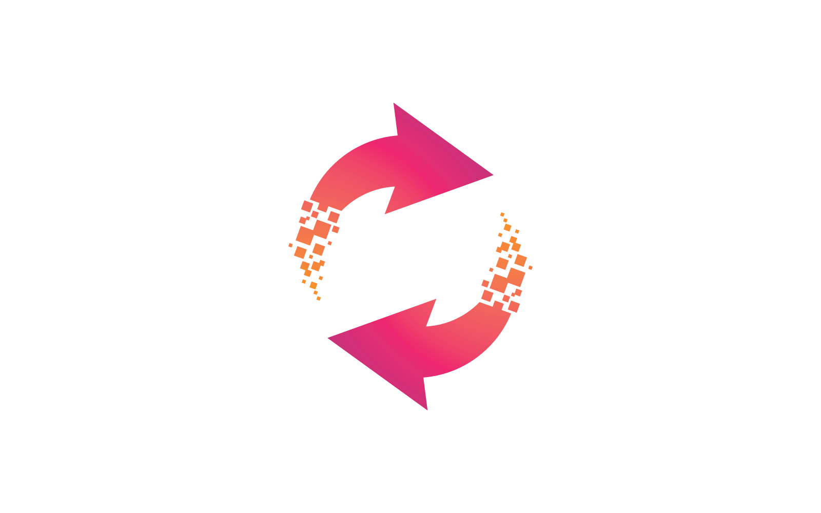 Pixel arrow technology logo vector illustration