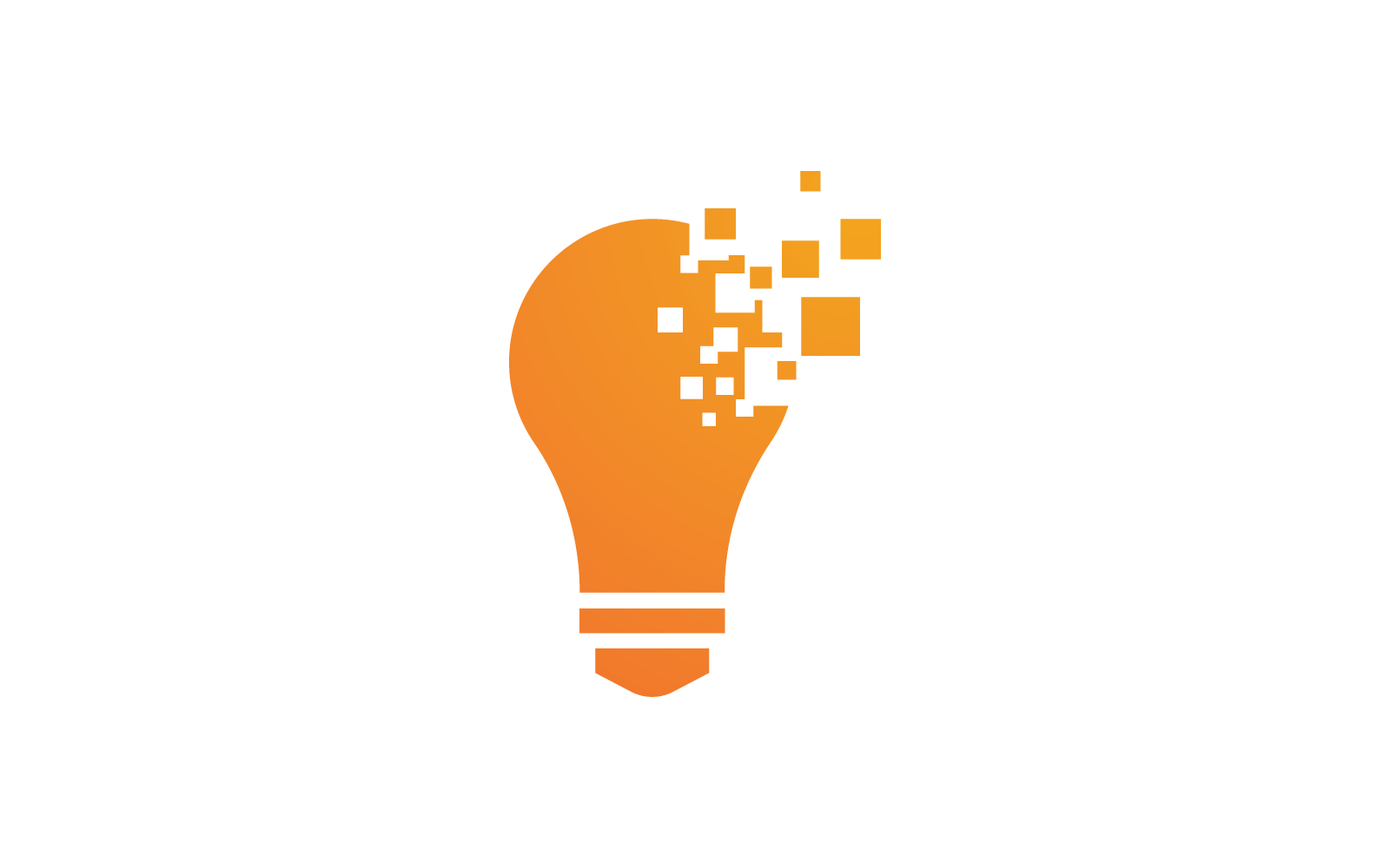 Pixel art Bulb technology illustration logo vector design