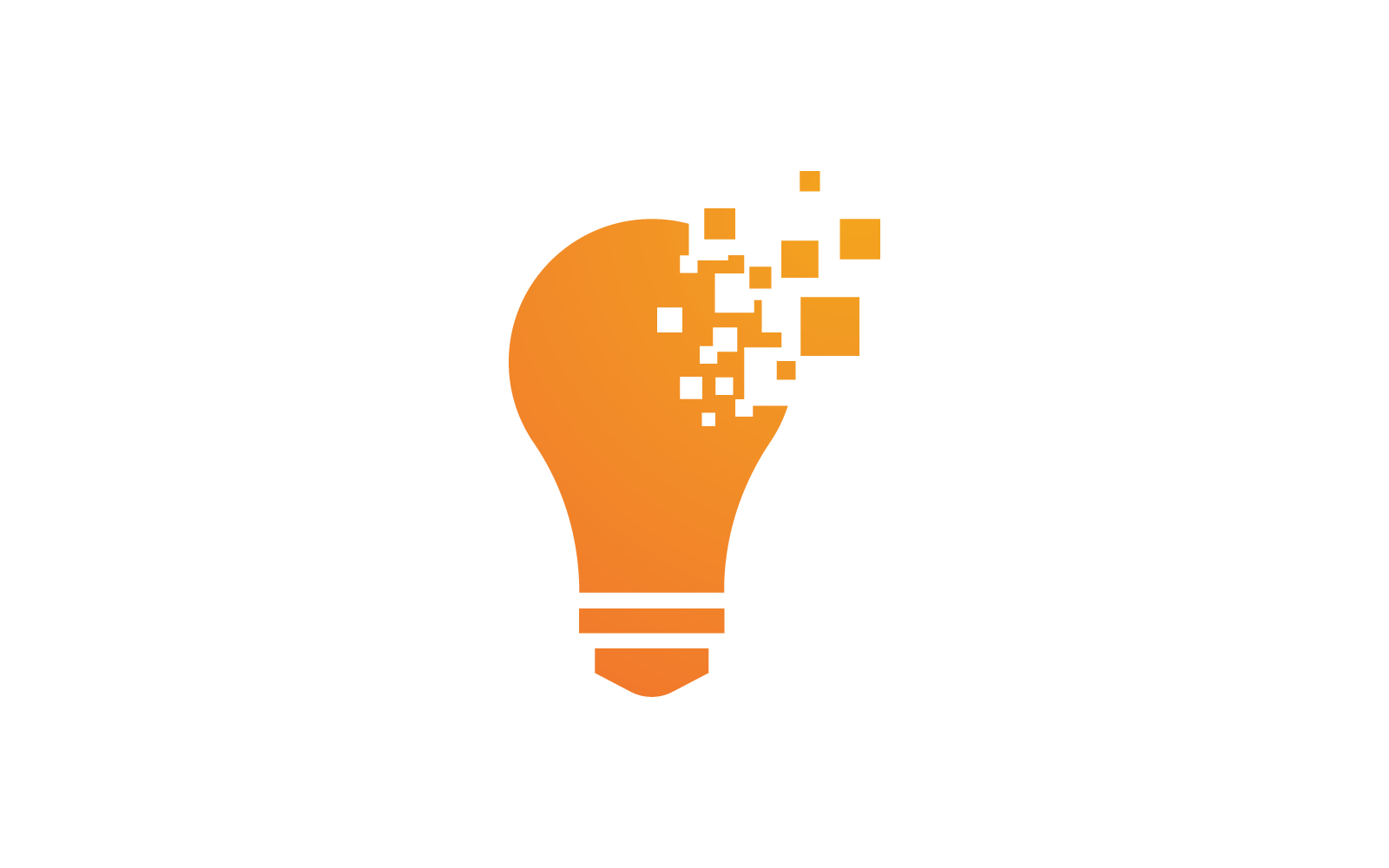 Pixel art Bulb technology ilustration logo vector design