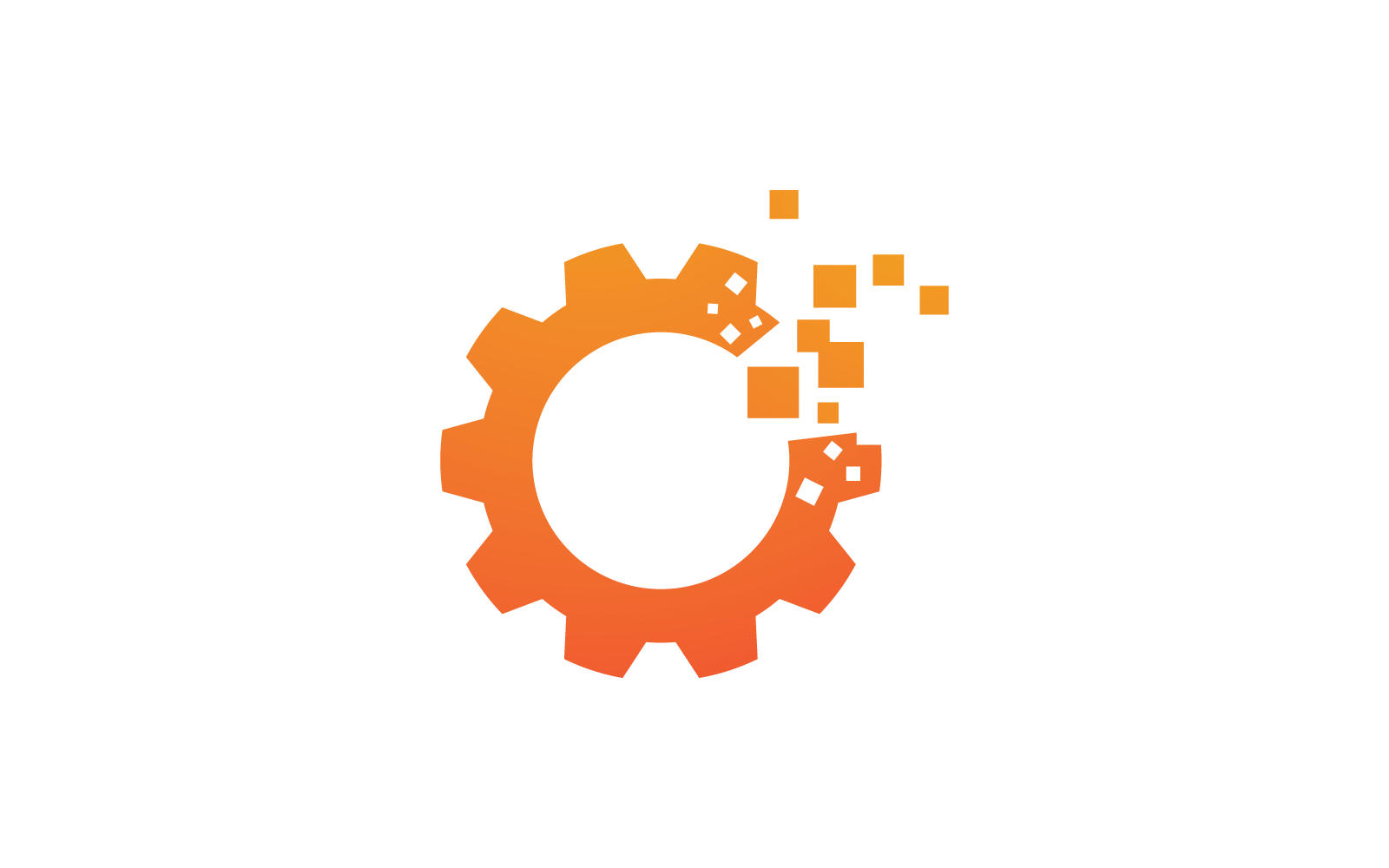 Pixel Gear illustration logo vector