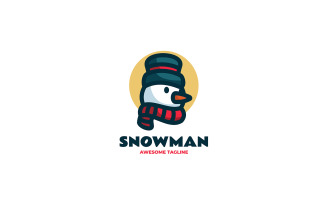 Snowman Mascot Cartoon Logo 3