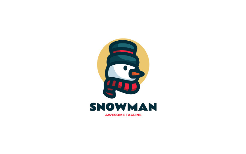 Snowman Mascot Cartoon Logo 3 Logo Template