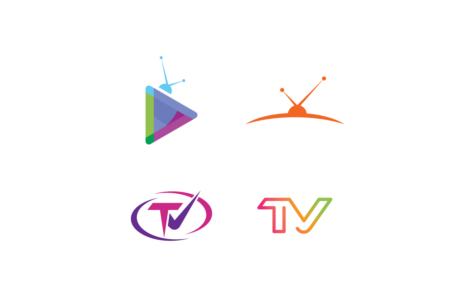 TV illustration icon logo vector flat design