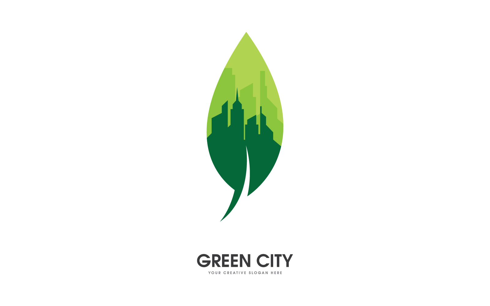Yeşil şehir logo illüstrasyon vektör tasarımı