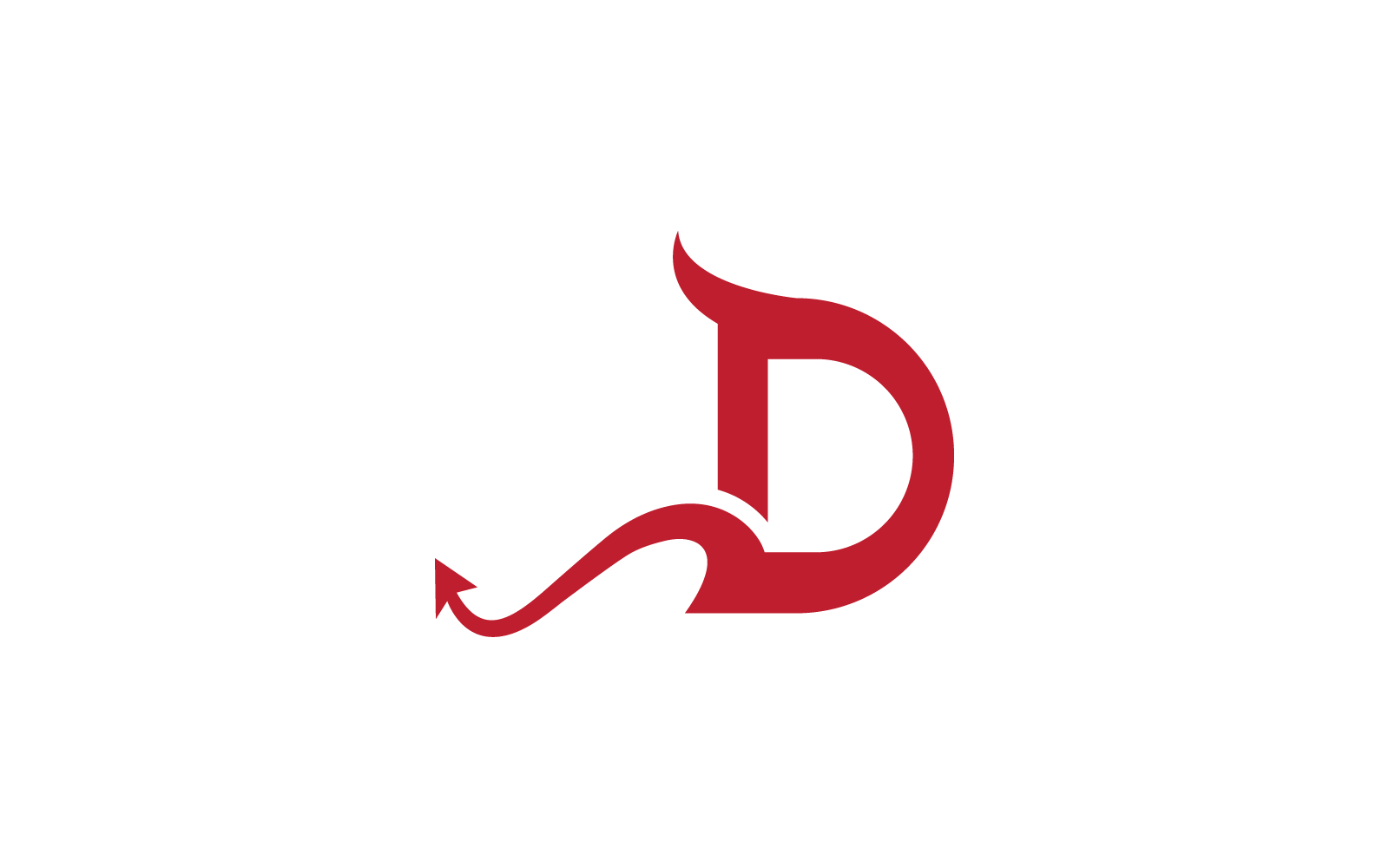 D kezdeti ördög logó illusztrációs sablon