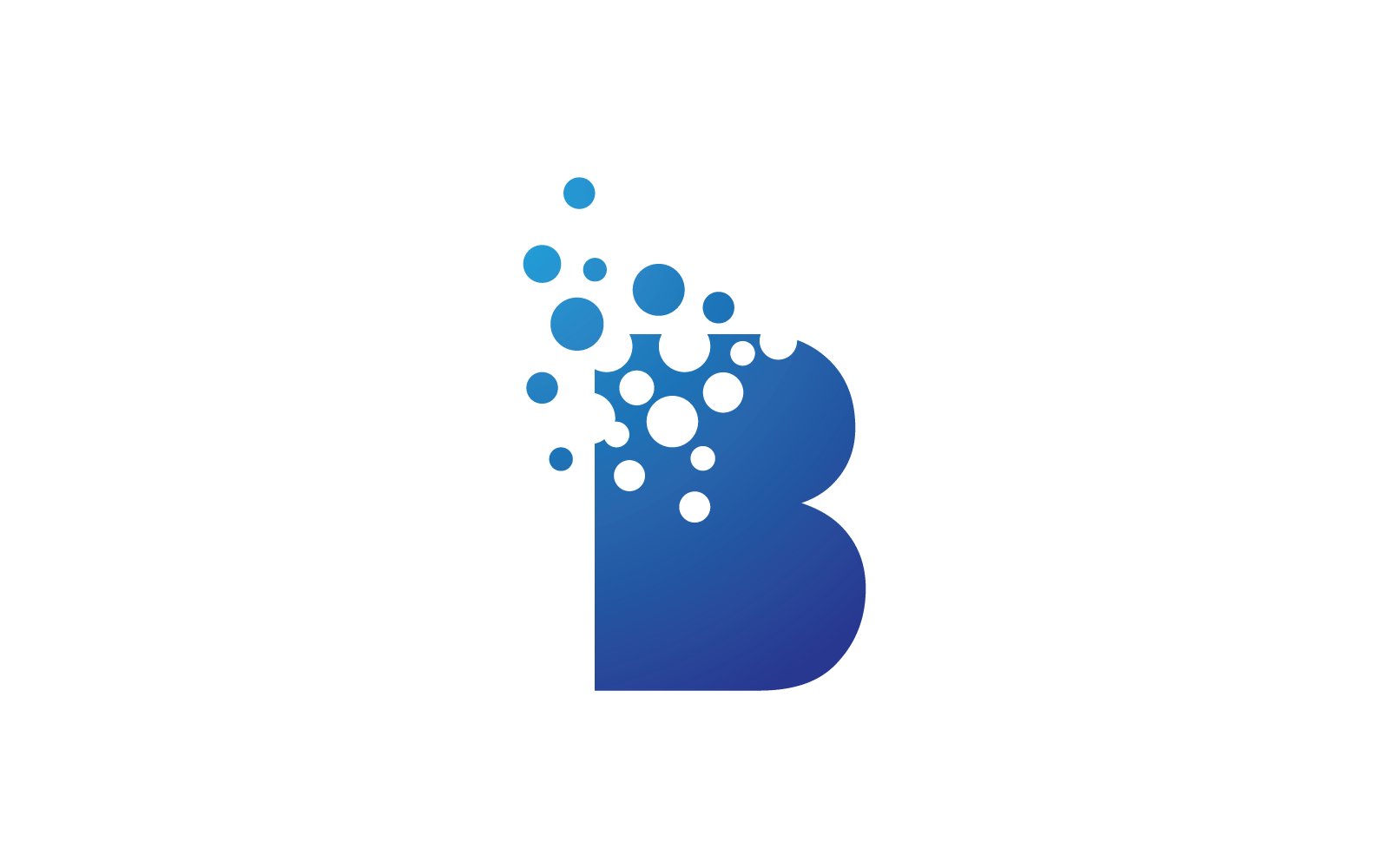 Design piatto vettoriale con logo pixel B lettera