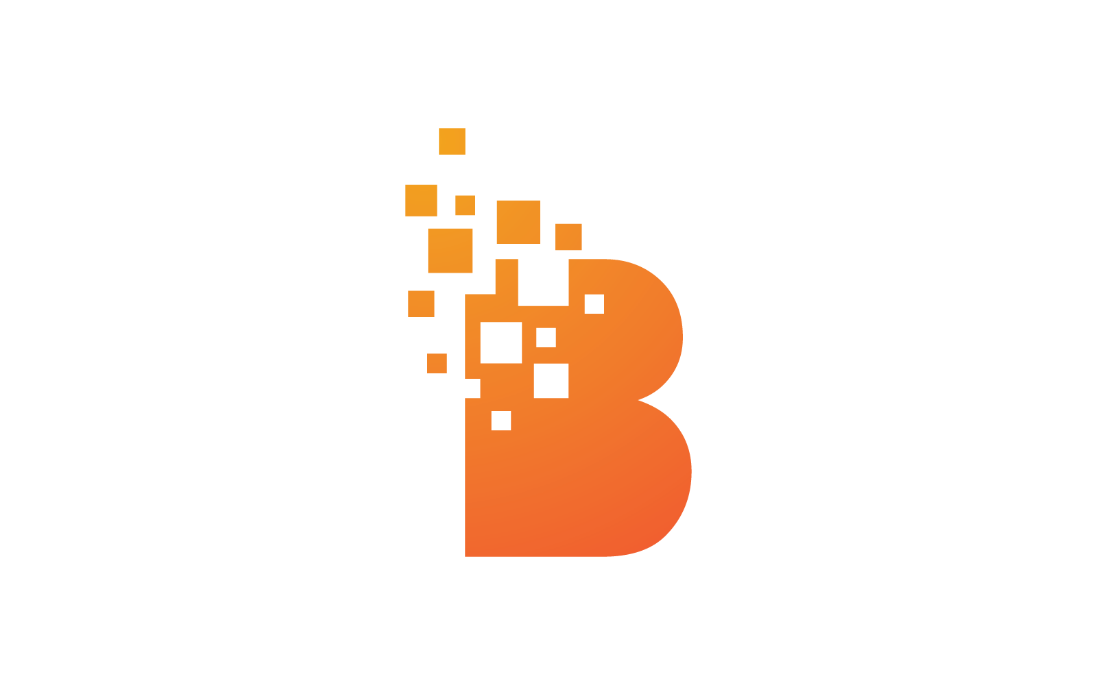 Diseño vectorial del logotipo de píxeles de letra B