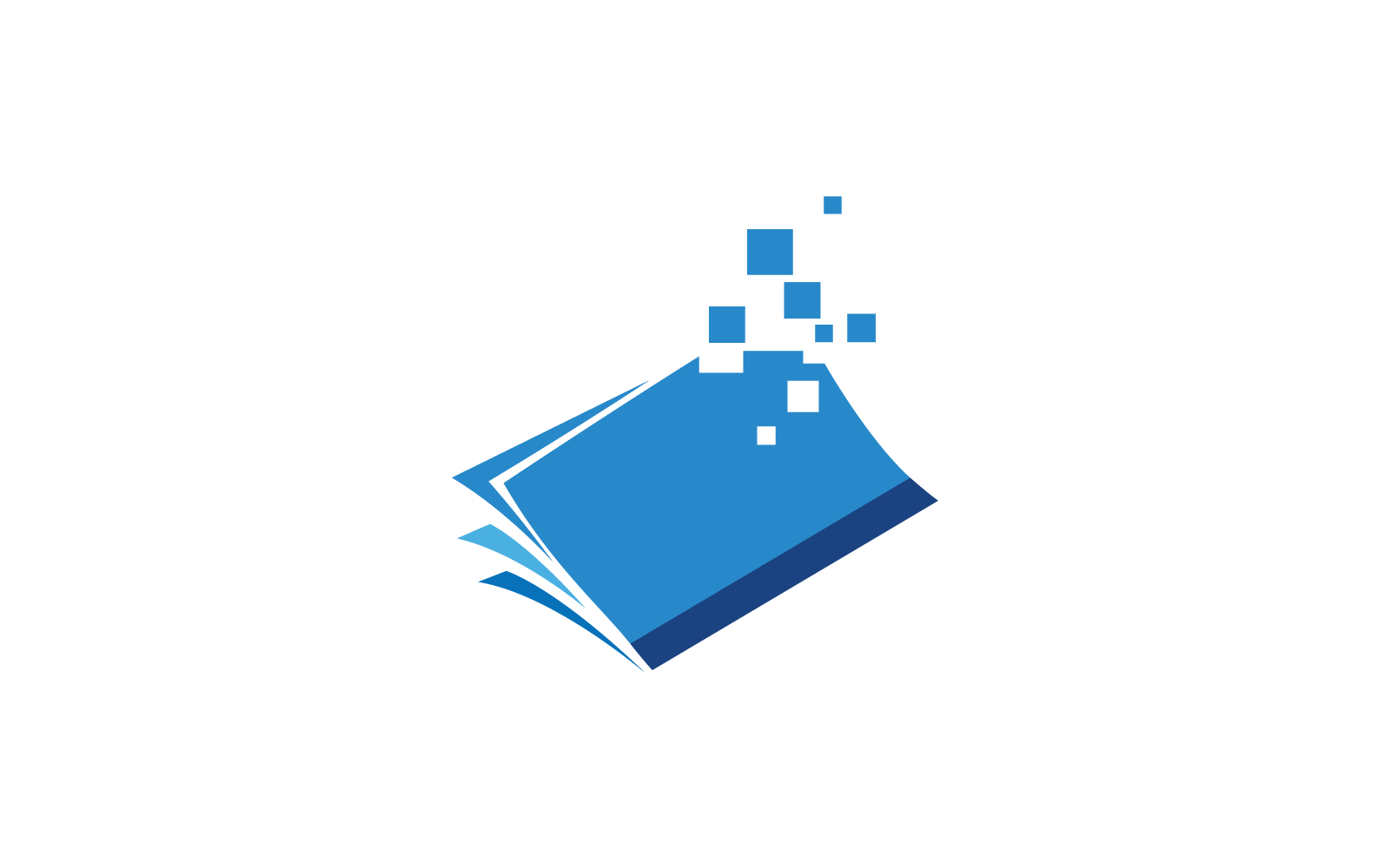 E-boek moderne digitale boek logo ontwerp pictogram vector