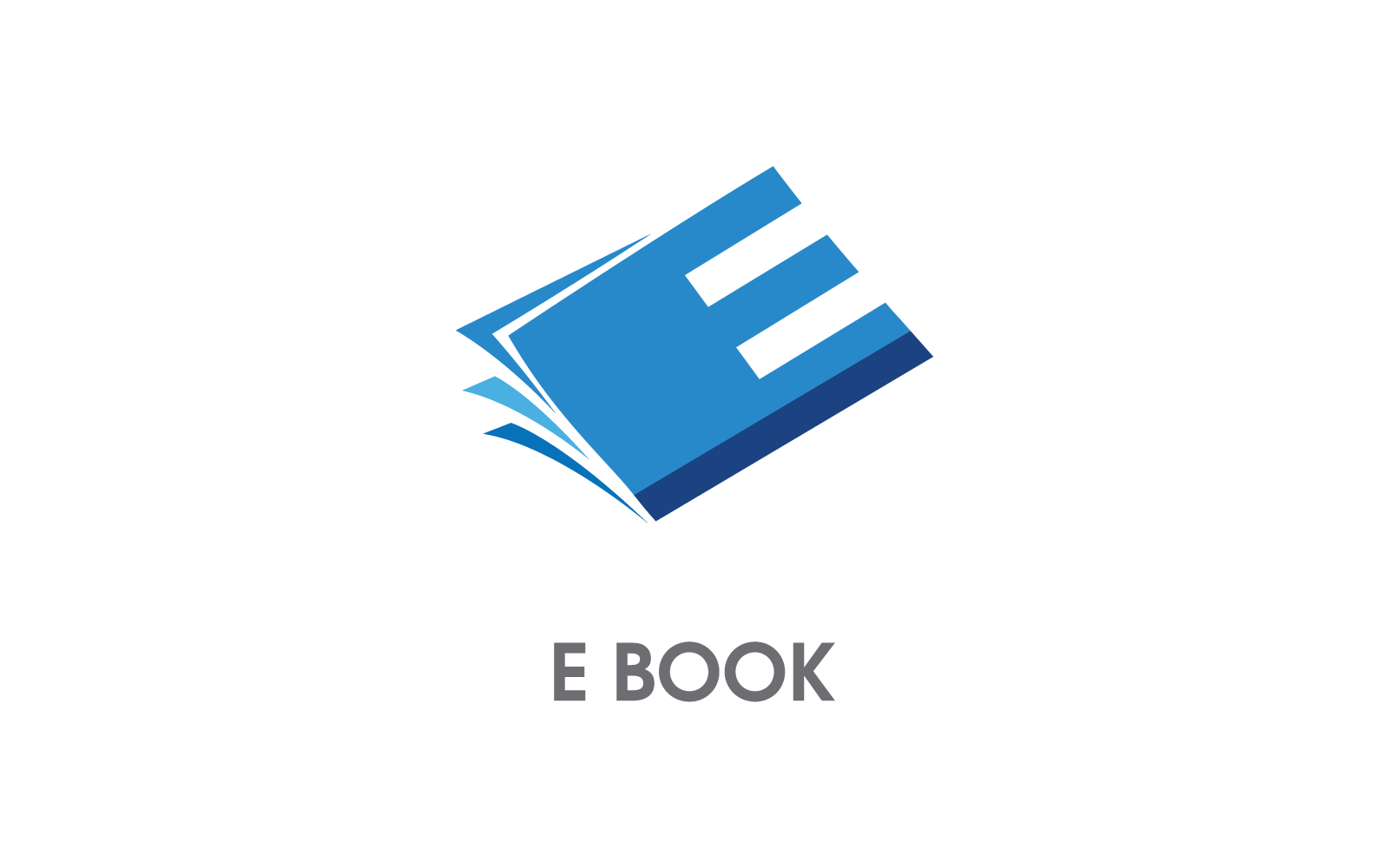 E- book modern digital book logo flat design vector