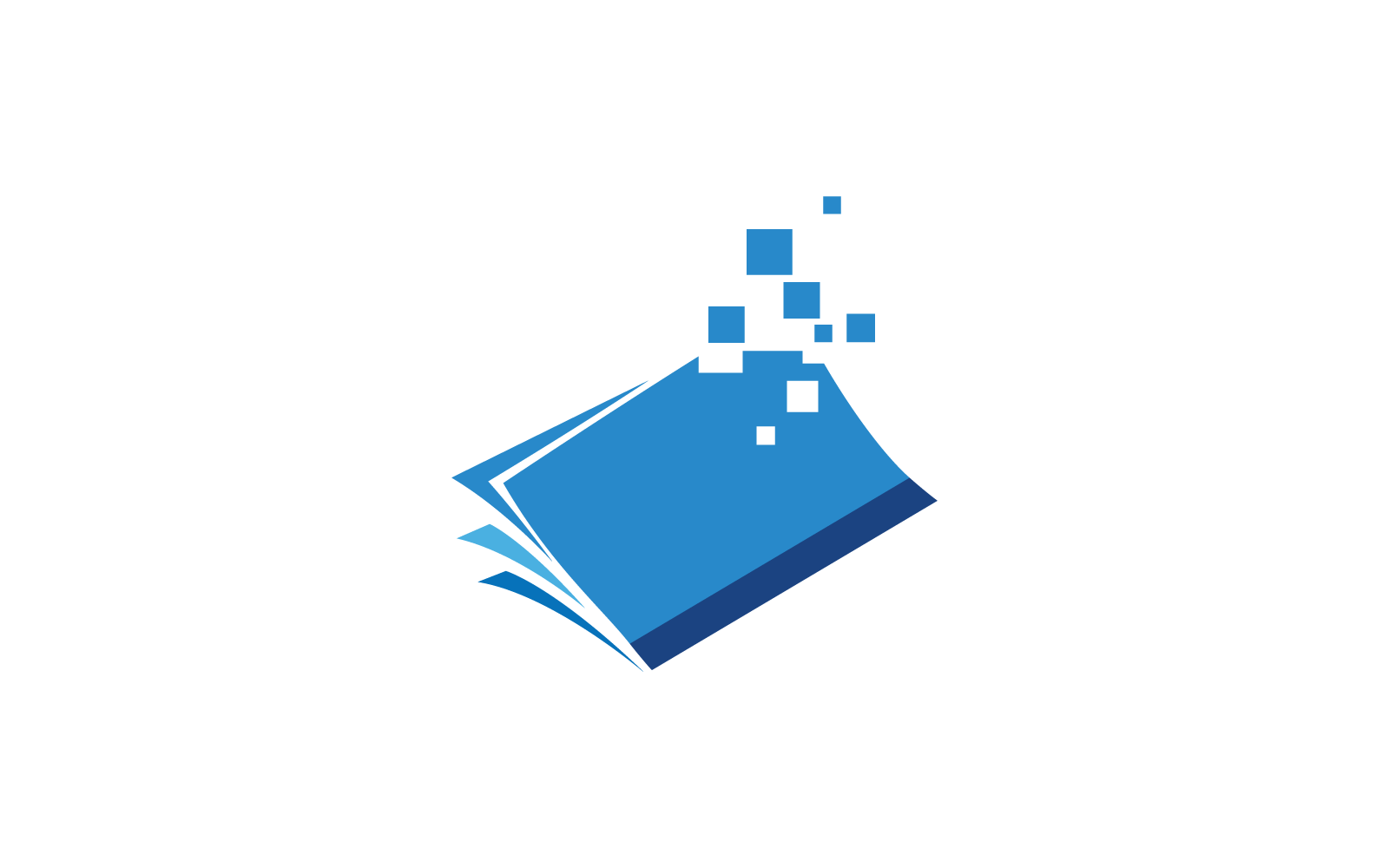 E-Book, modernes digitales Buch-Logo-Design, Symbolvektor