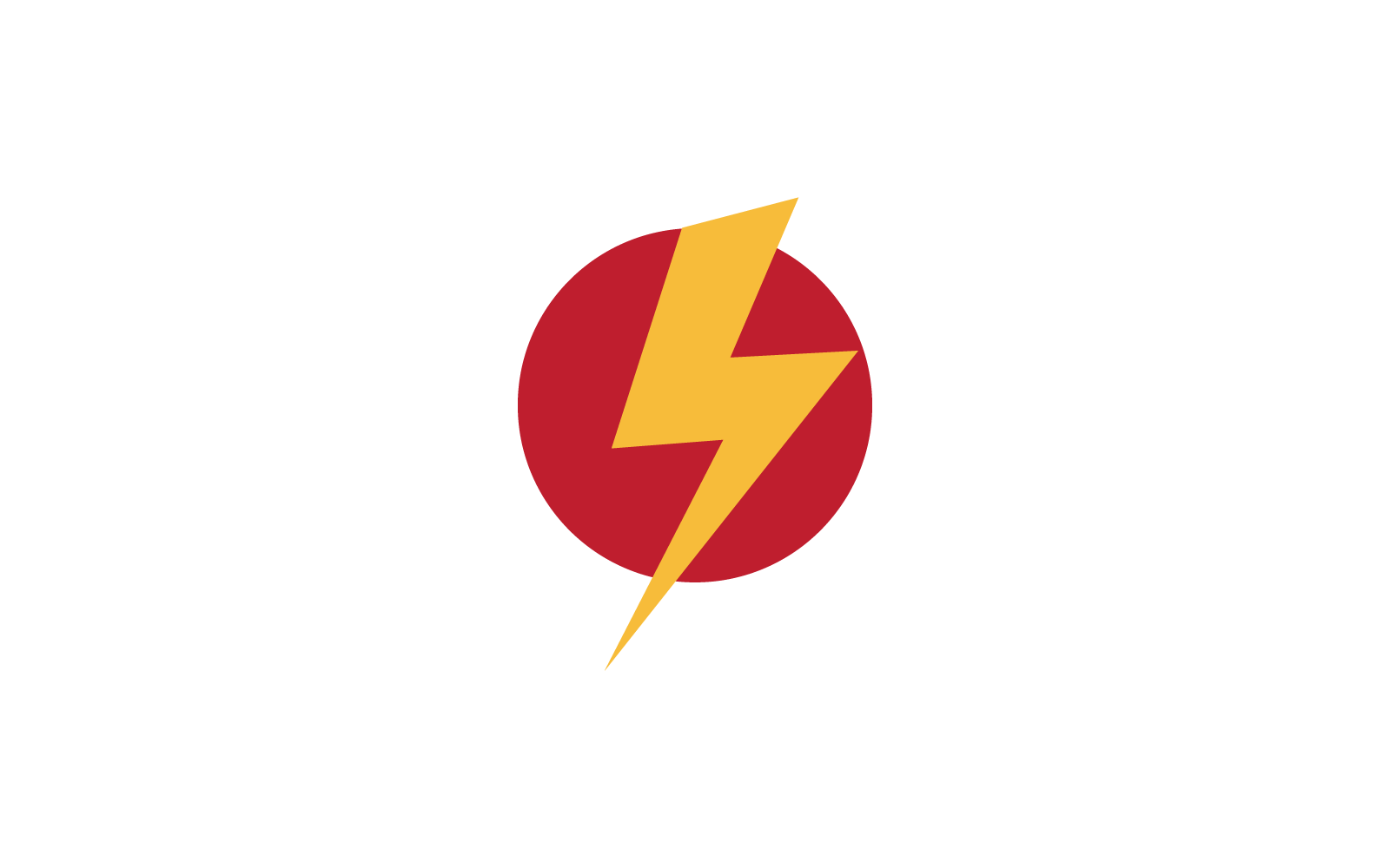 Güç yıldırım gücü enerji logosu düz tasarım vektör şablonu