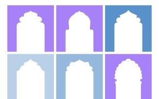 Islamic Arch Design Glyph Inverted Set 6 - 10