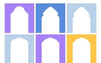 Islamic Arch Design Glyph Inverted Set 6 - 17