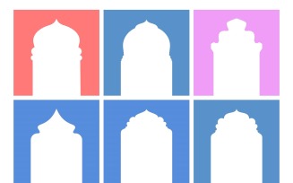 Islamic Arch Design Glyph Inverted Set 6 - 18