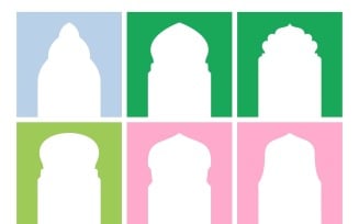 Islamic Arch Design Glyph Inverted Set 6 - 27