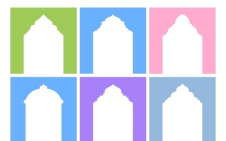 Islamic Arch Design Glyph Inverted Set 6 - 28