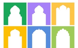 Islamic Arch Design Glyph Inverted Set 6 - 31