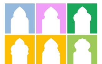 Islamic Arch Design Glyph Inverted Set 6 - 33
