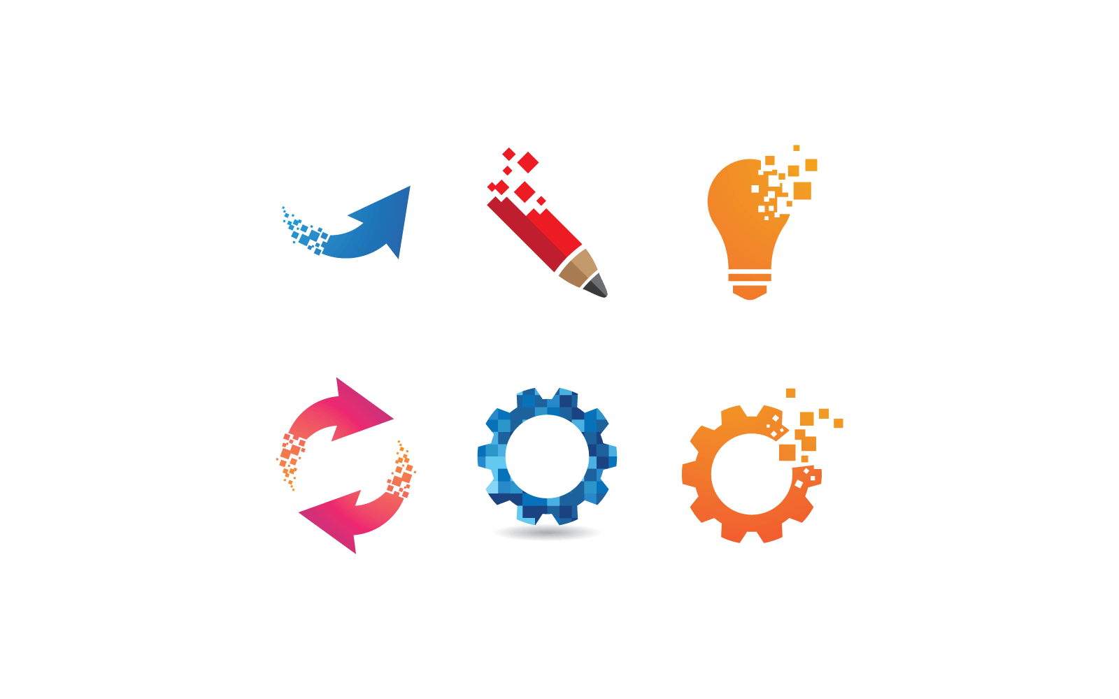 Pixel technologie logo vector ontwerp