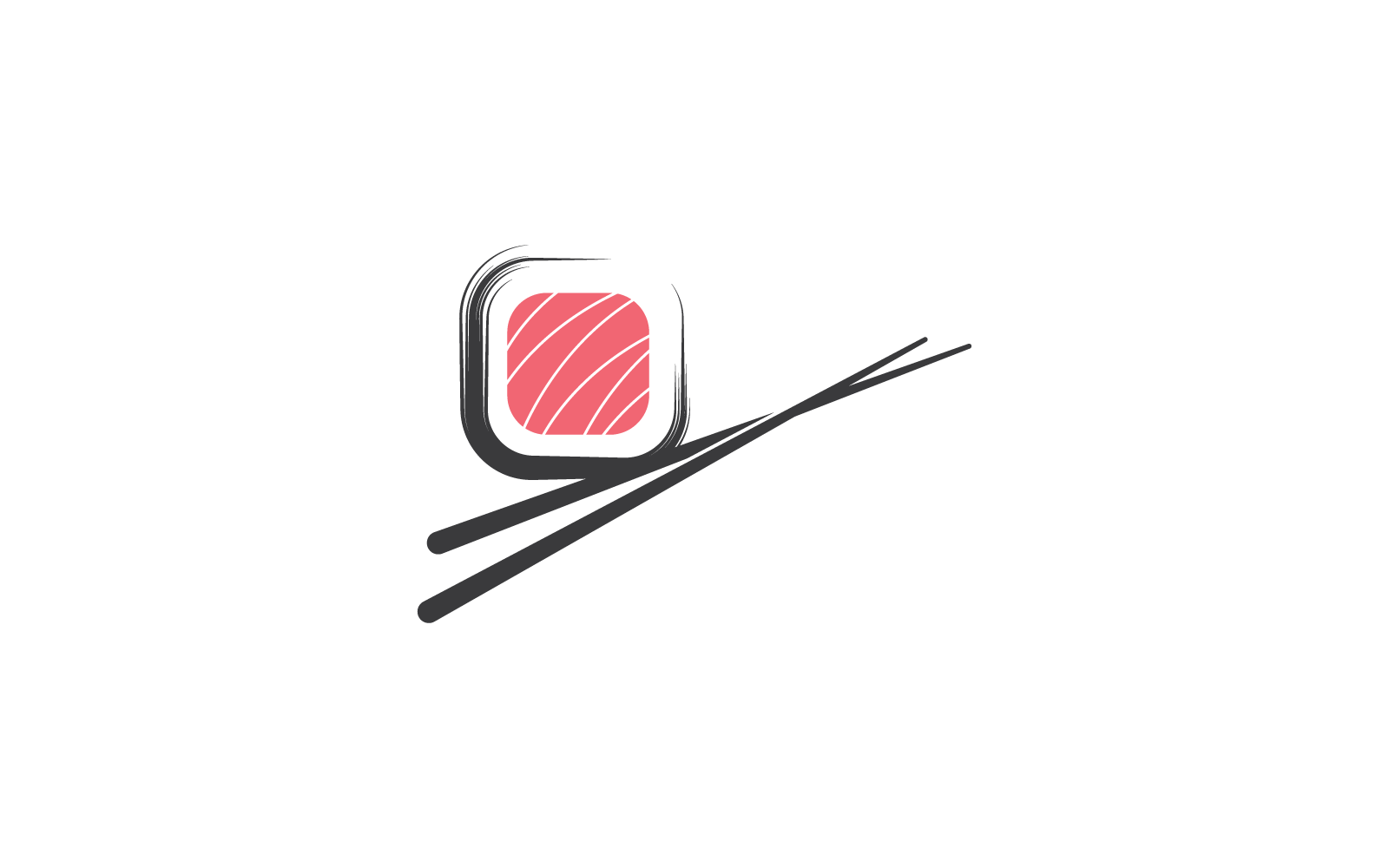 寿司现代餐厅插画标志设计