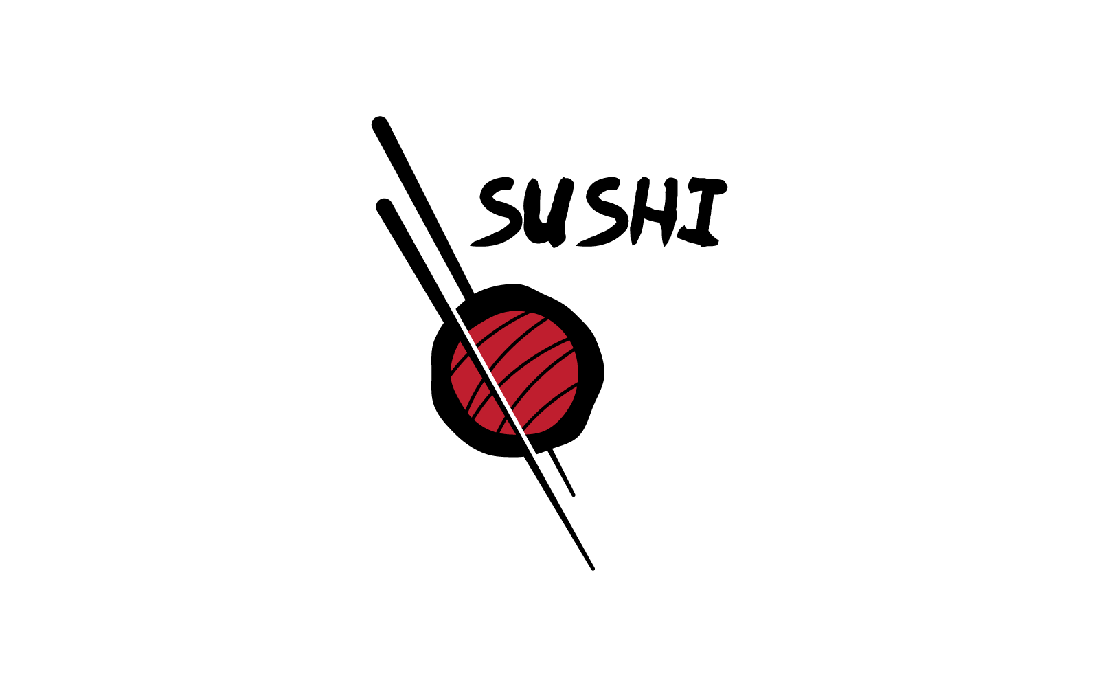 Sushi modern restaurant logo vector plat ontwerp