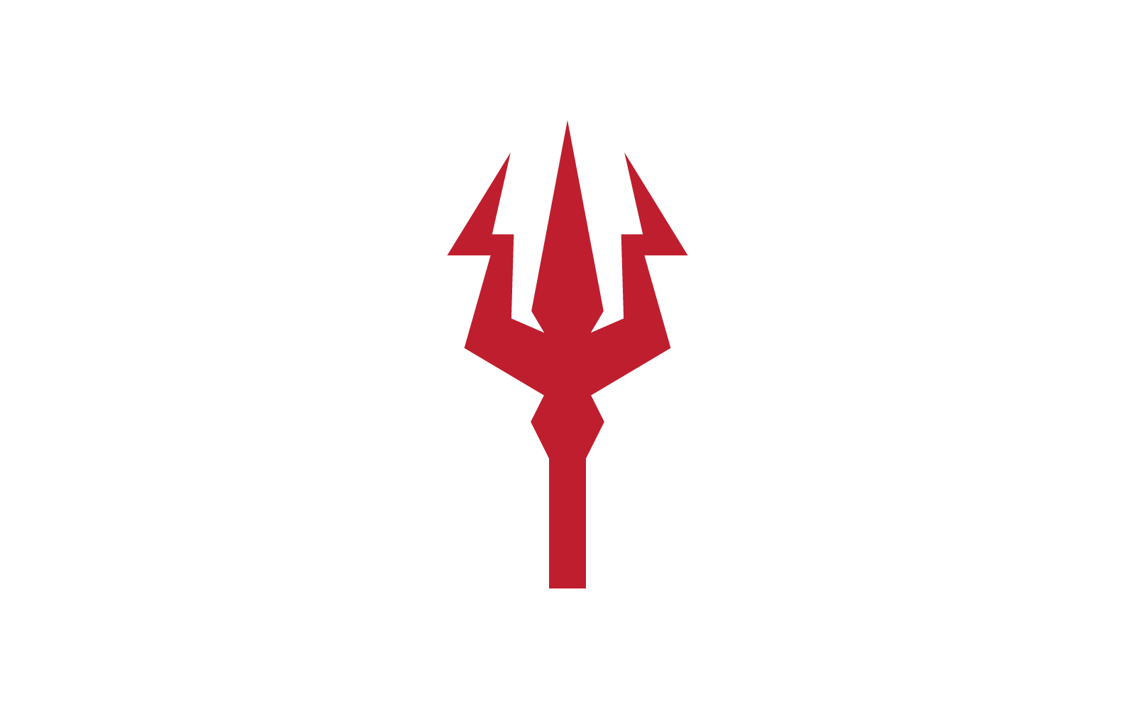 Tridente diablo Logo icono vector diseño plano