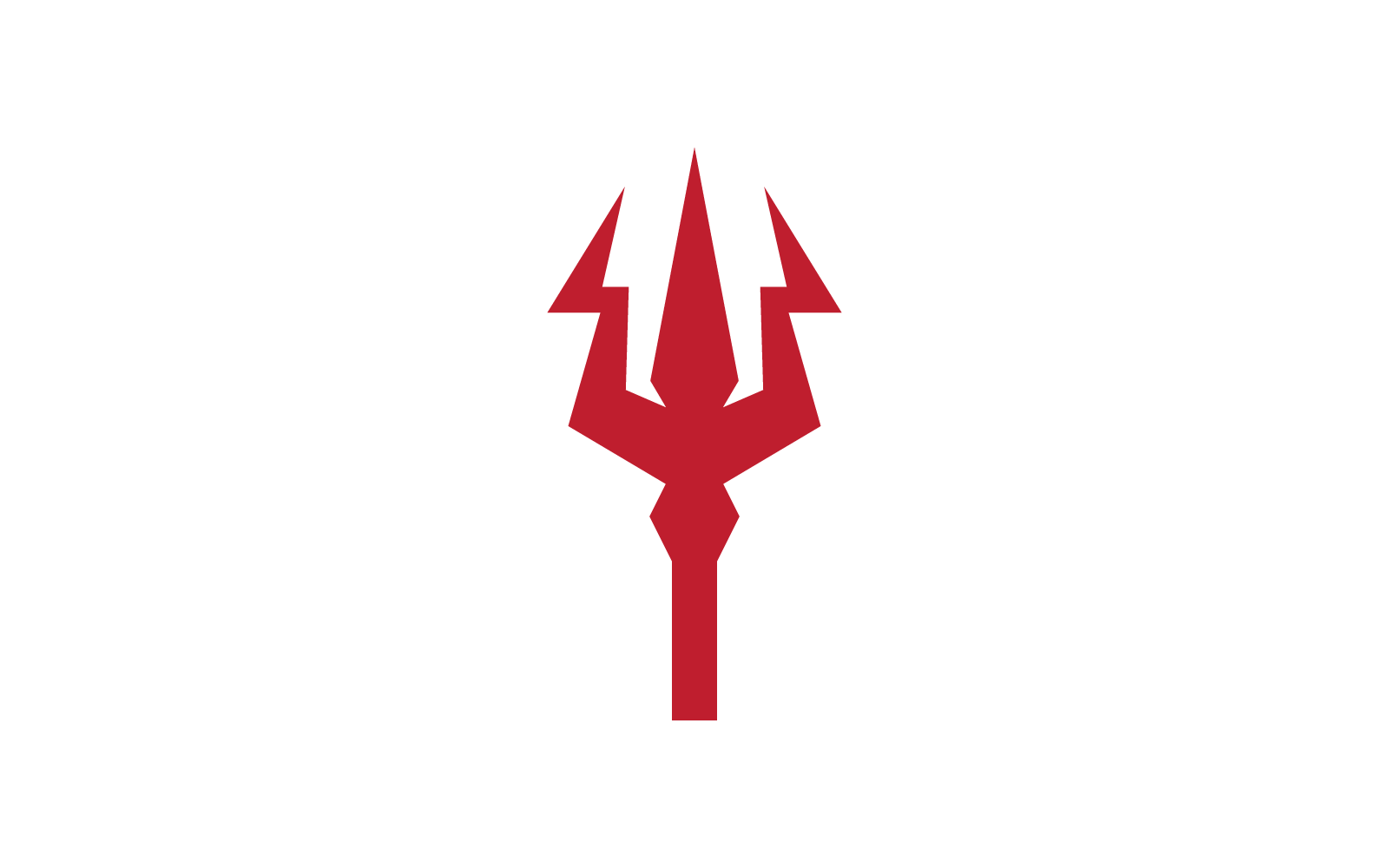 Trojzubec ďábel Logo ikona vektor plochý design