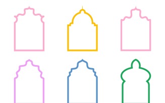 Islamic Arch Design Bold Line Set 6 - 11