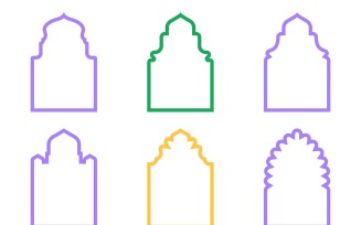Islamic Arch Design Bold Line Set 6 - 8